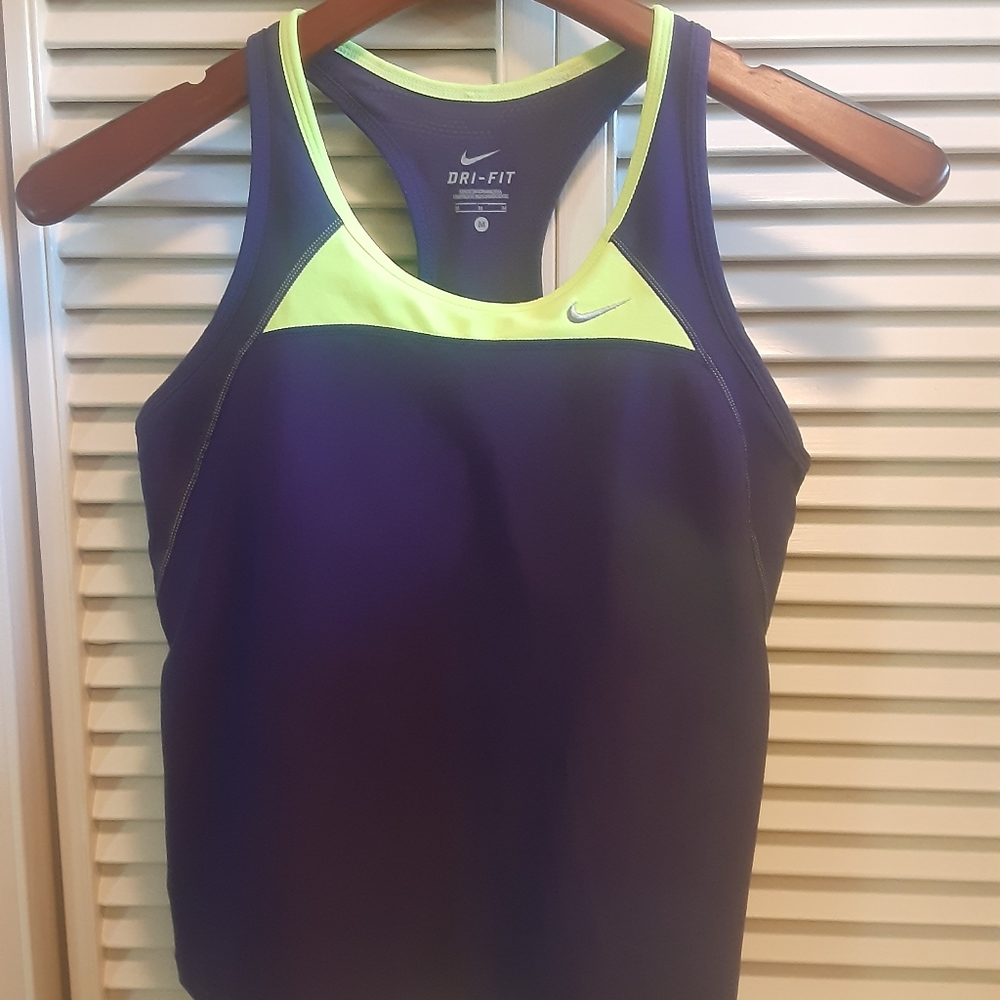 Nike DriFit Bike/Multisport "Tankini" Top, Shelf Bra, Two Rear Pockets, NOSWOT